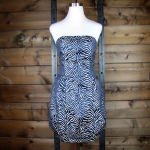 Jessica McClintock Bubble Zebra Print Dress - 6